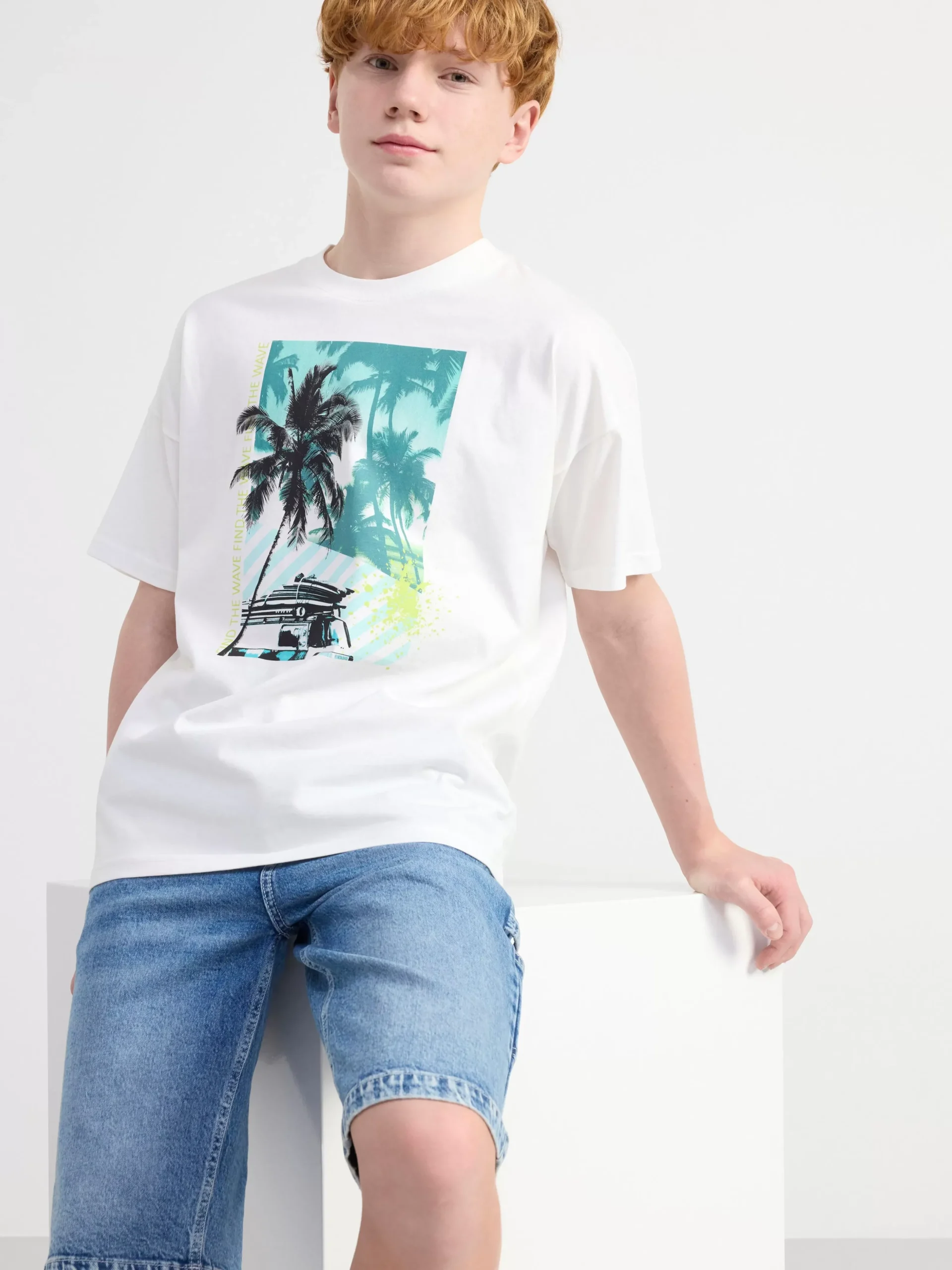 Toppar & T-Shirts>Lindex T-Shirt Med Tryck Off White