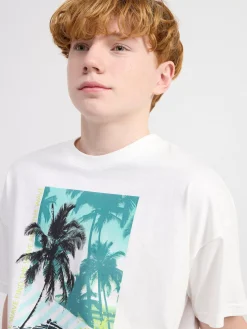 Toppar & T-Shirts>Lindex T-Shirt Med Tryck Off White