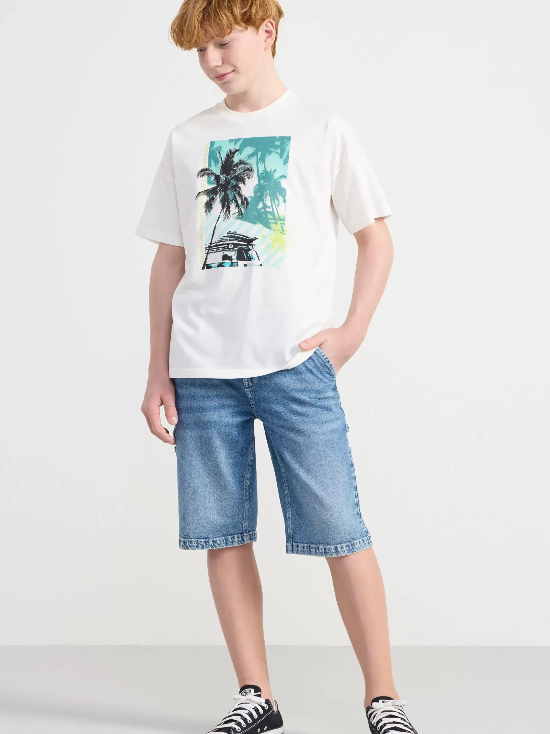 Toppar & T-Shirts>Lindex T-Shirt Med Tryck Off White
