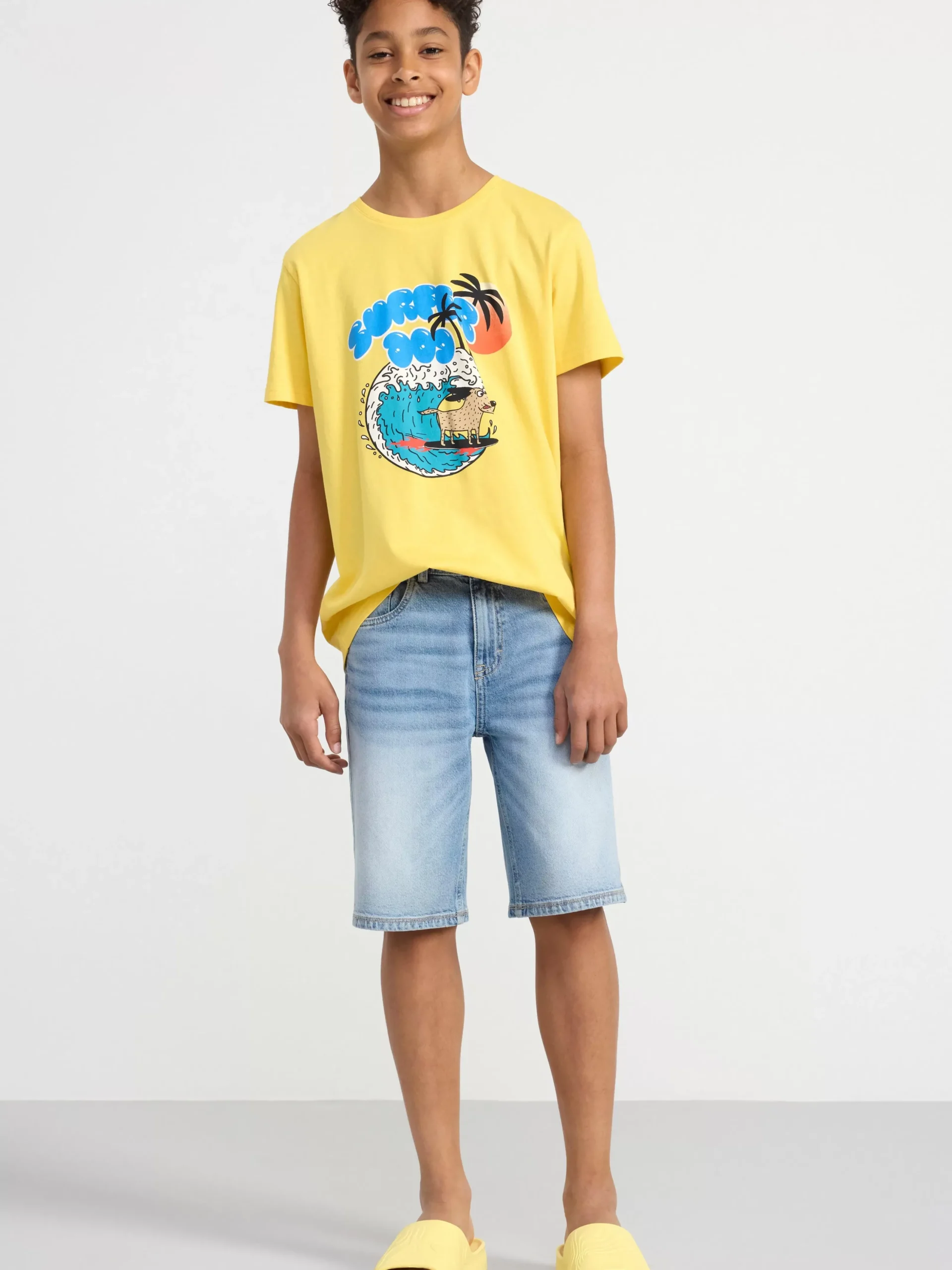 Toppar & T-Shirts>Lindex T-Shirt Med Tryck Light Yellow