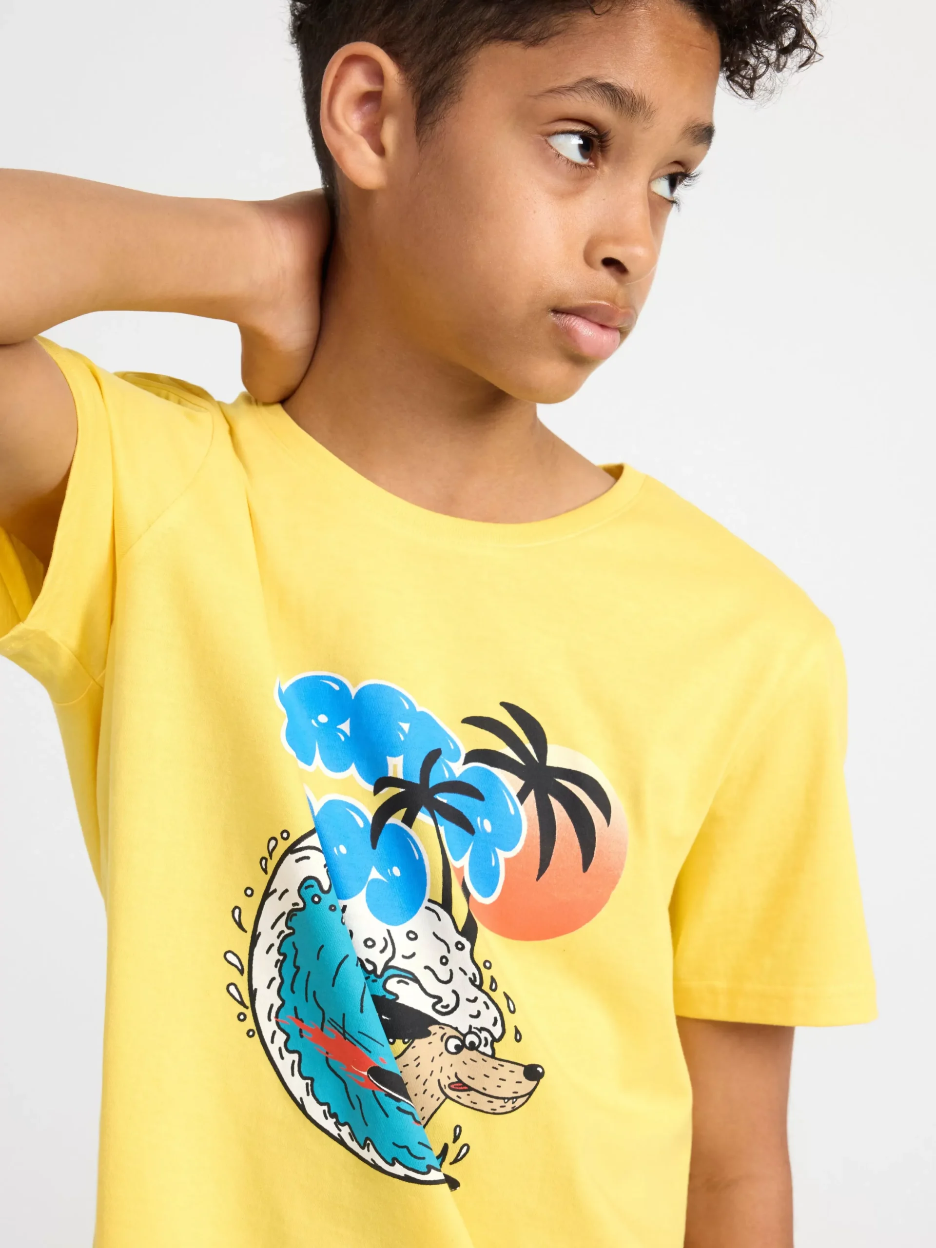 Toppar & T-Shirts>Lindex T-Shirt Med Tryck Light Yellow