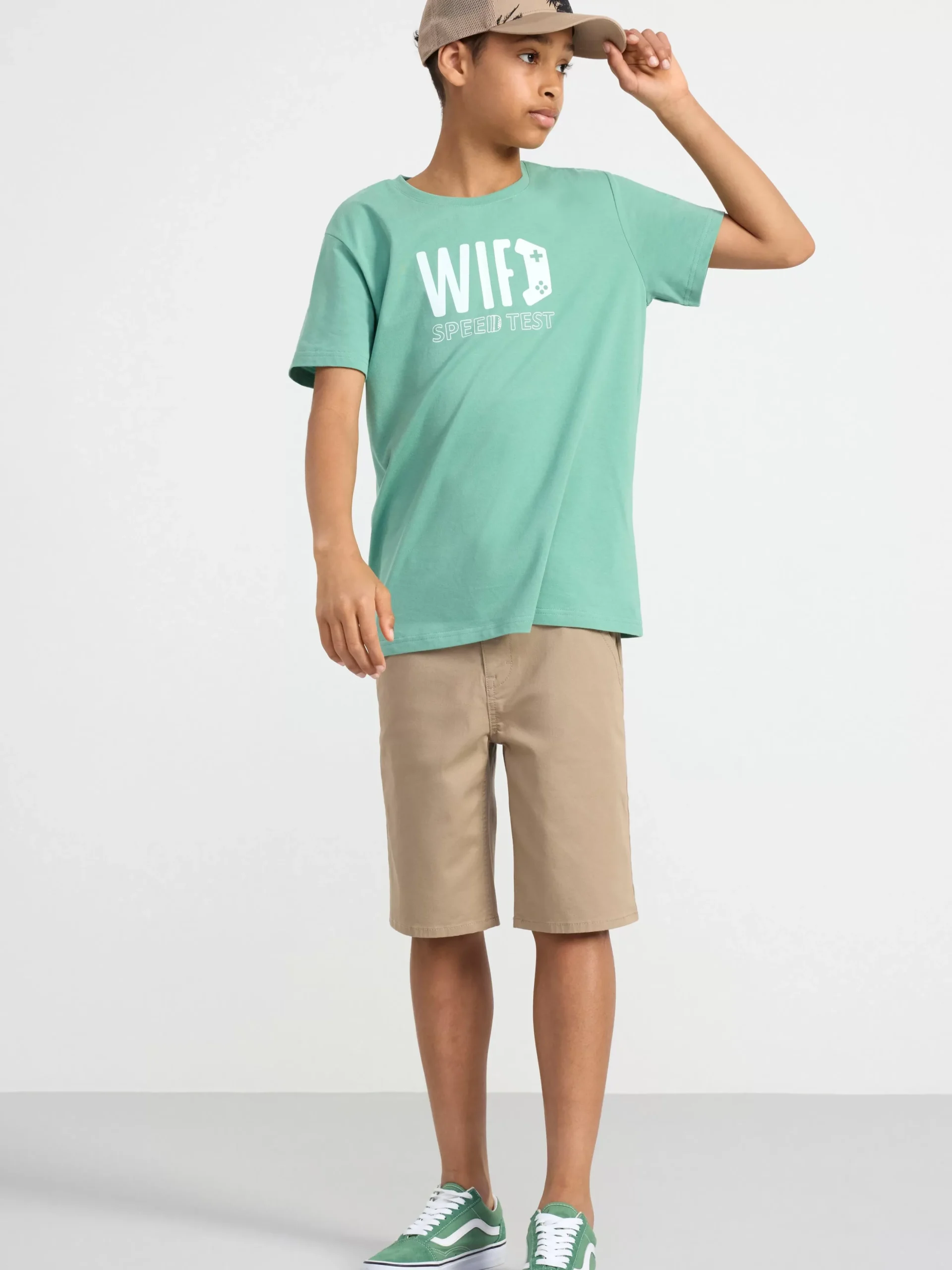 Toppar & T-Shirts>Lindex T-Shirt Med Tryck Dusty Green