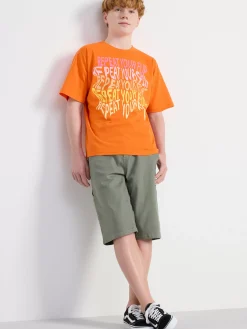 Toppar & T-Shirts>Lindex T-Shirt Med Tryck Orange