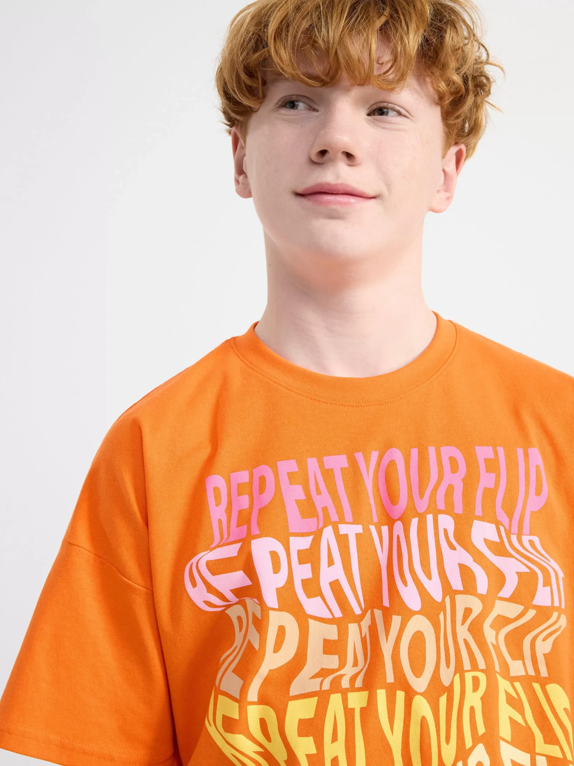 Toppar & T-Shirts>Lindex T-Shirt Med Tryck Orange
