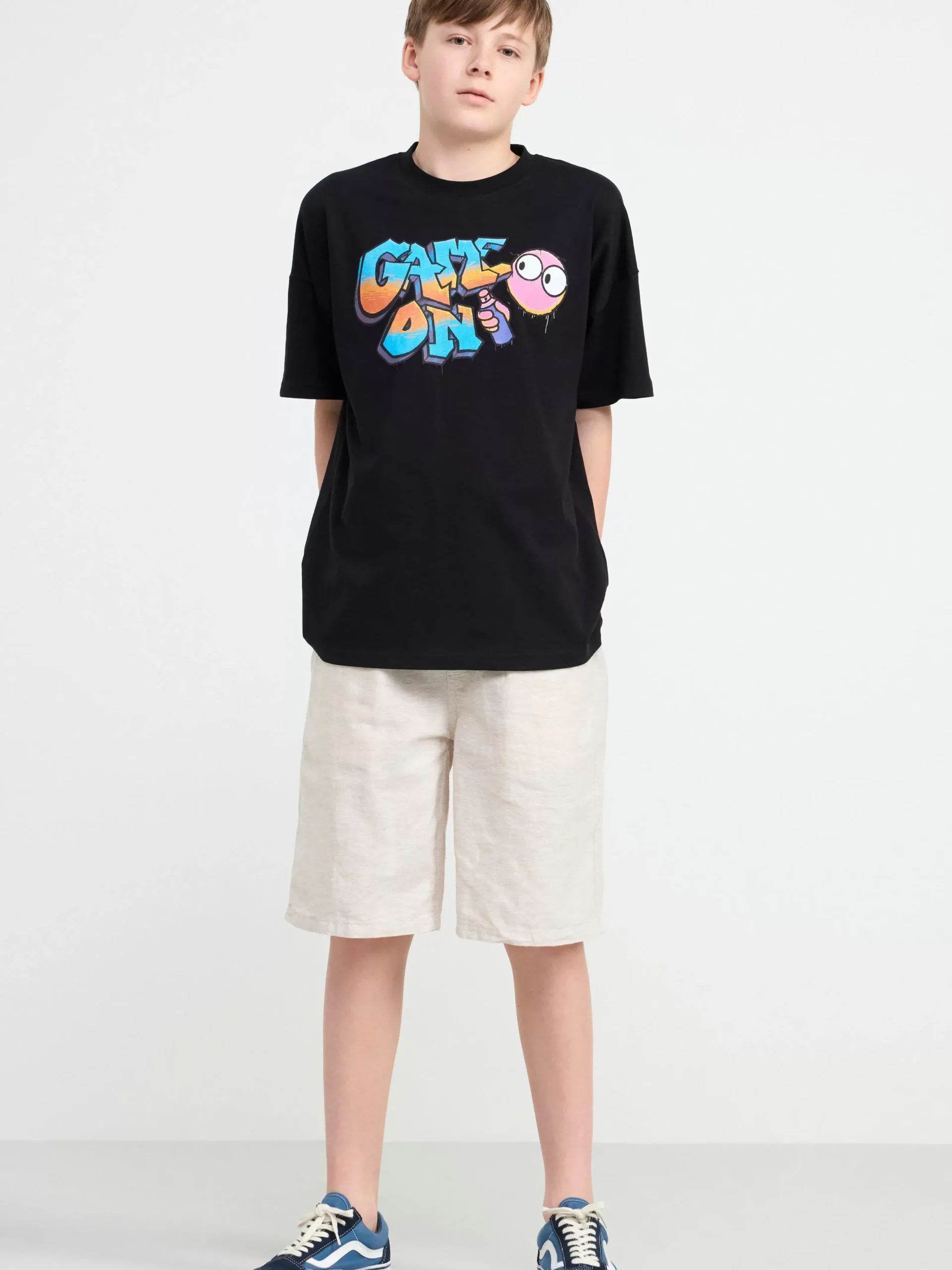 Toppar & T-Shirts>Lindex T-Shirt Med Tryck Black