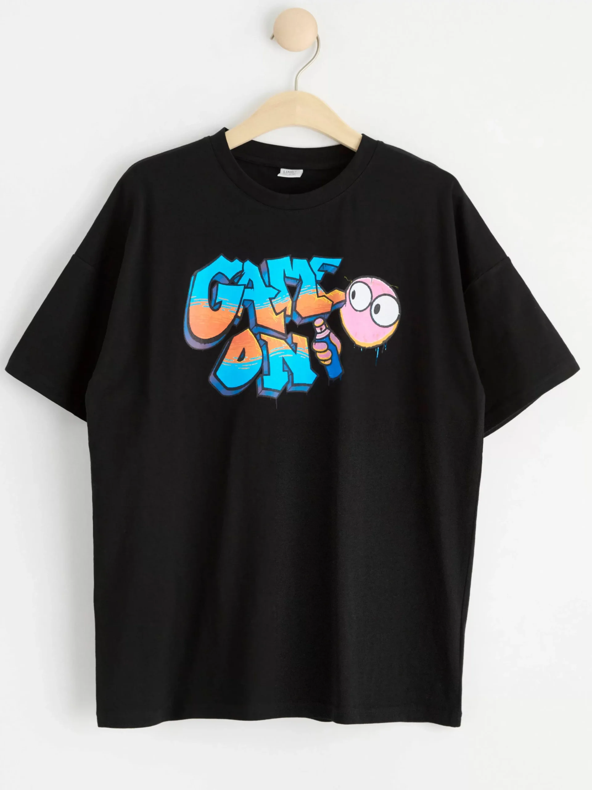 Toppar & T-Shirts>Lindex T-Shirt Med Tryck Black