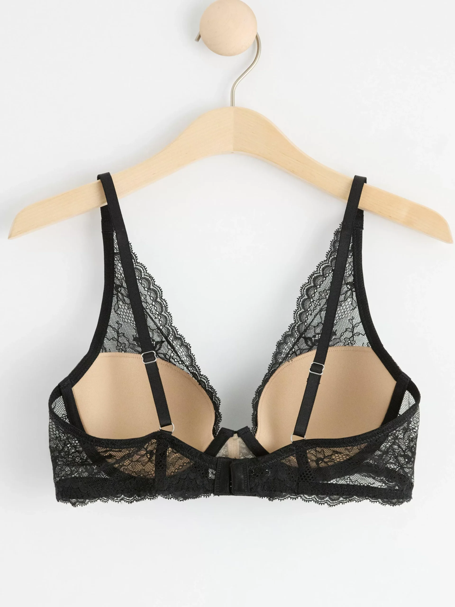 Bh>Lindex Tulip T-Shirt Bh Med Spets Black