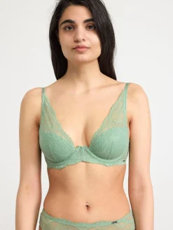 Bh>Lindex Tulip T-Shirt Bh Med Spets Light Dusty Green