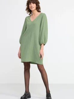 Klänningar>Lindex Tunika Med Puffarm Light Khaki