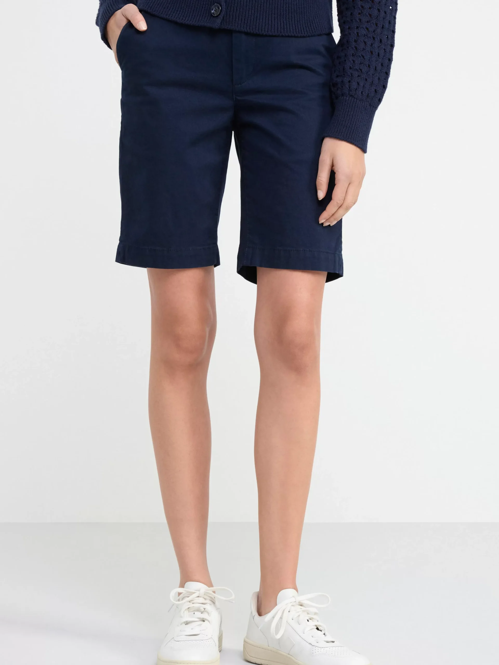 Shorts & Cykelbyxor>Lindex Twillshort Med Normalhog Midja Dark Navy