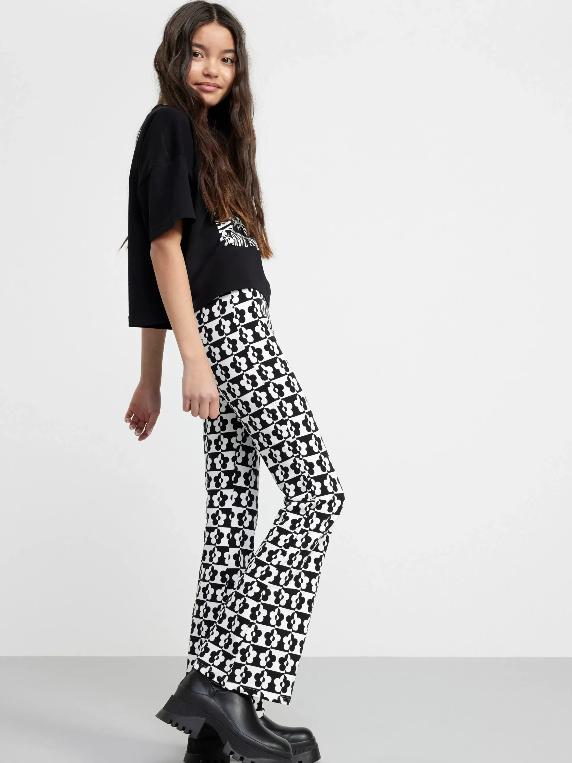 Byxor & Leggings>Lindex Utsvangda Leggings Med Borstad Insida Black