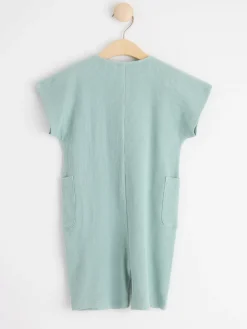 Jumpsuits & Onesies>Lindex Vafflad Bomullsromper Light Dusty Aqua