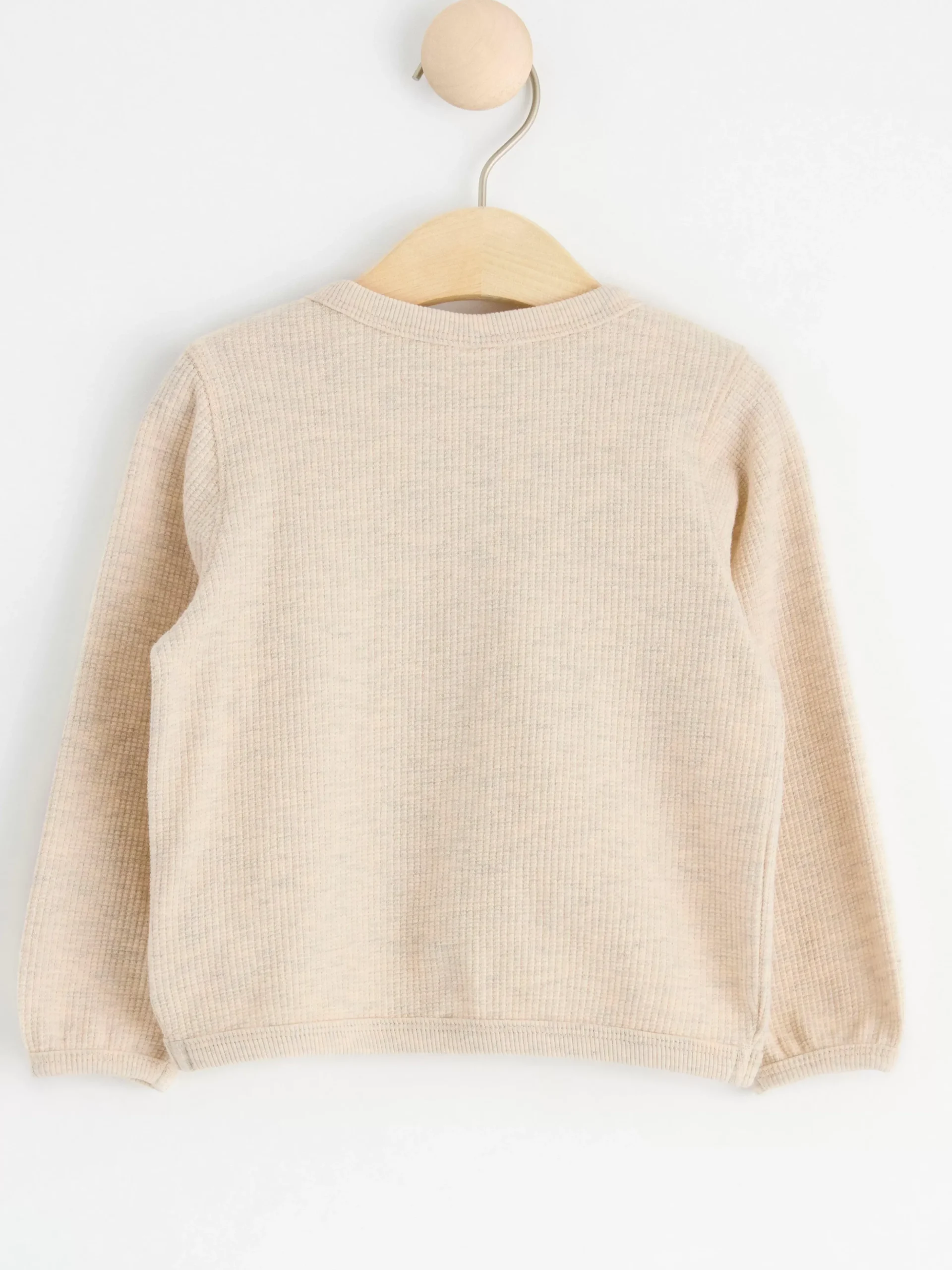 Tröjor & Cardigans>Lindex Vafflad Cardigan I Trika Light Beige Melange