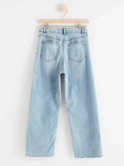 Jeans>Lindex Vanja Vida High Waist Jeans Med Croppat Ben Light Denim