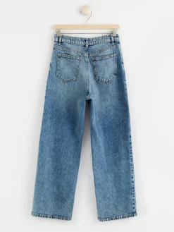 Jeans>Lindex Vanja Vida High Waist Jeans Med Croppat Ben Medium Denim