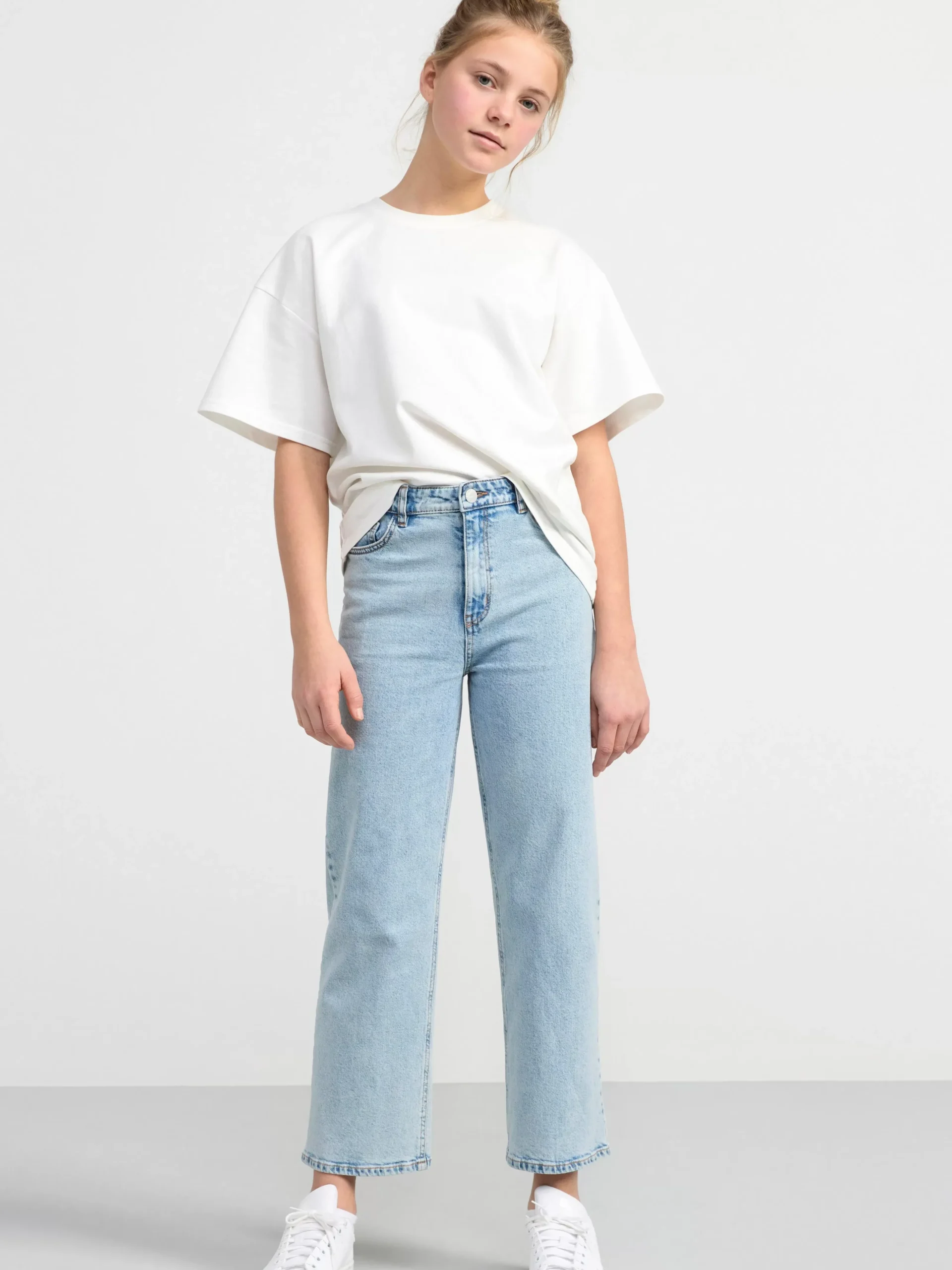 Jeans>Lindex Vanja Vida High Waist Jeans Med Croppat Ben Light Denim
