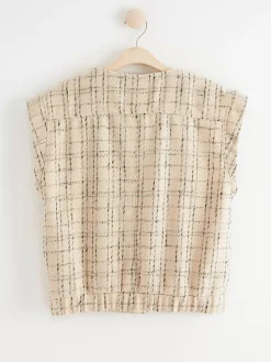 Västar>Lindex Vast Med Guldfargade Knappar Light Beige
