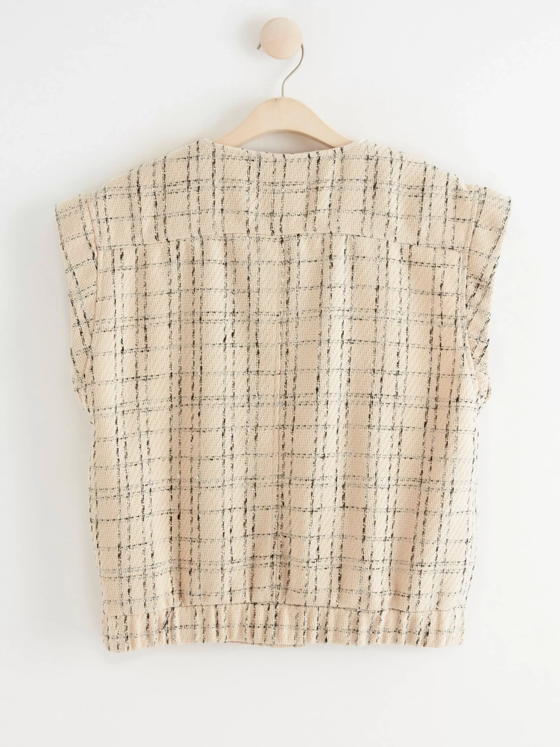 Västar>Lindex Vast Med Guldfargade Knappar Light Beige
