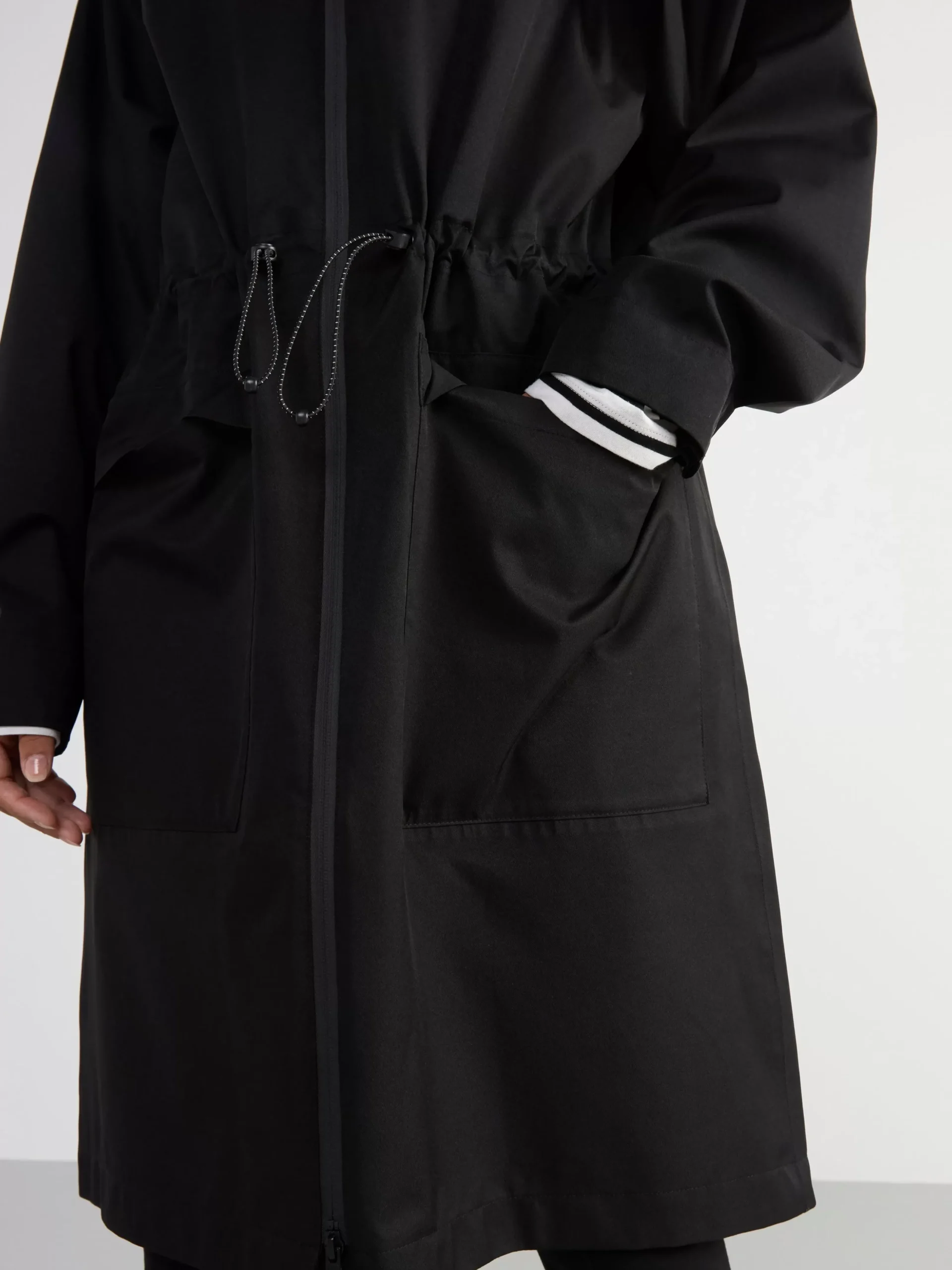 Ytterkläder>Lindex Vattentat Parkas Med Huva Black