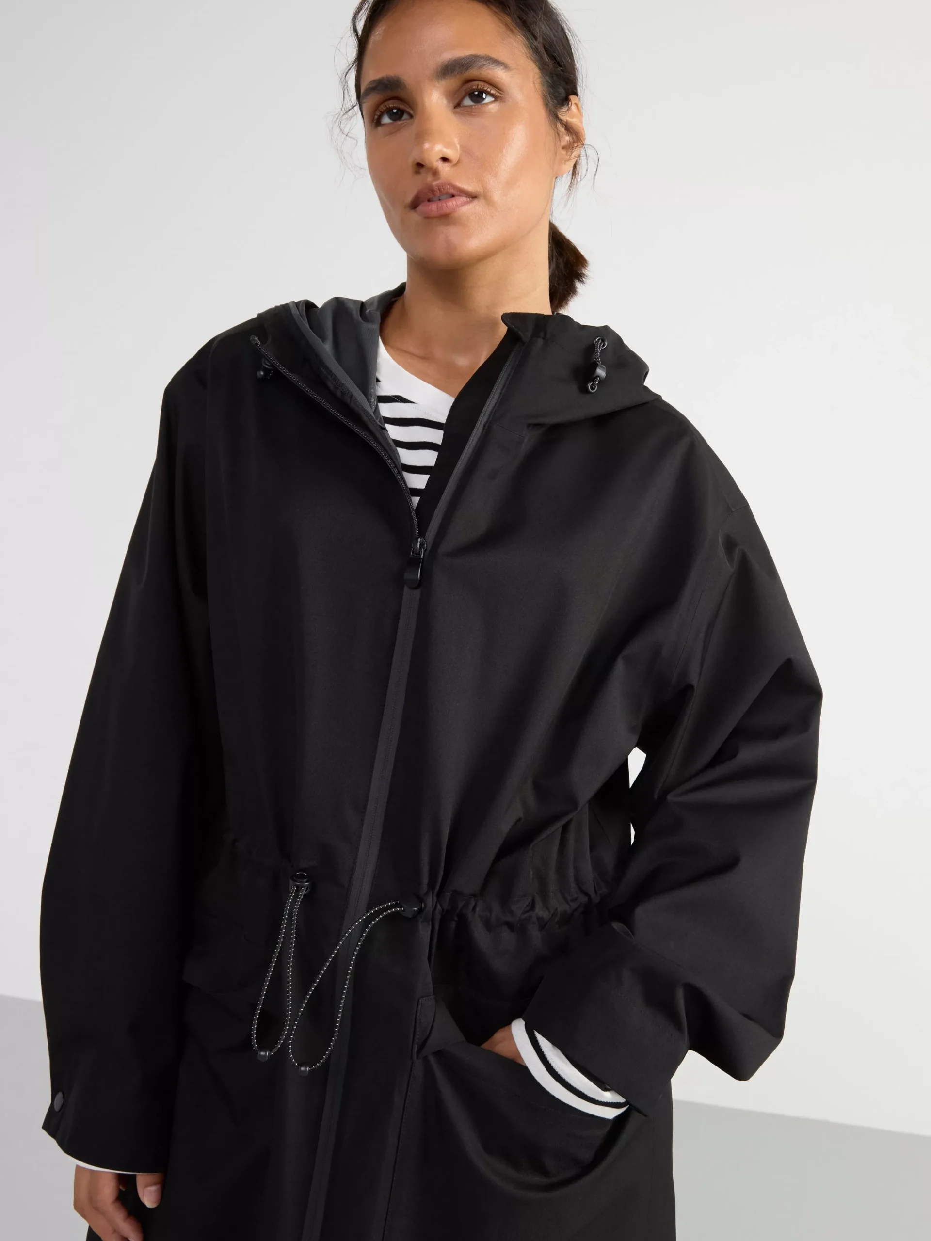 Ytterkläder>Lindex Vattentat Parkas Med Huva Black