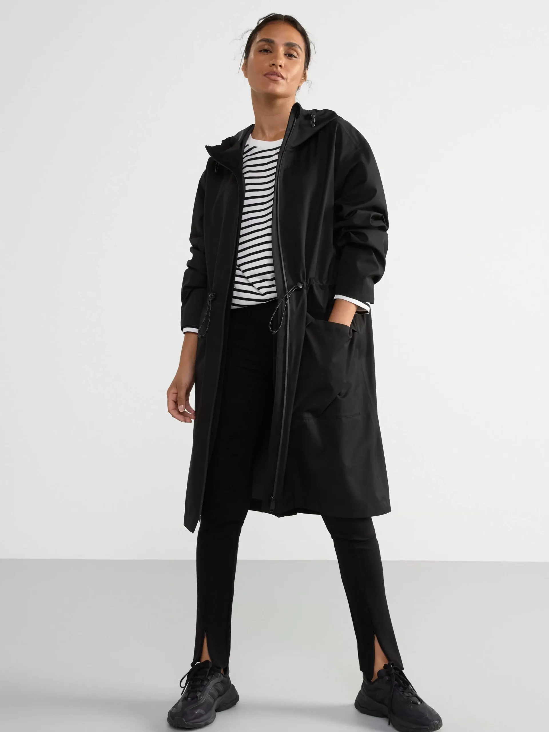 Ytterkläder>Lindex Vattentat Parkas Med Huva Black