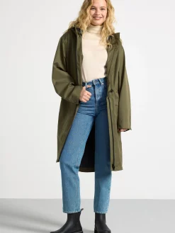 Ytterkläder>Lindex Vattentat Parkas Med Huva Dark Khaki