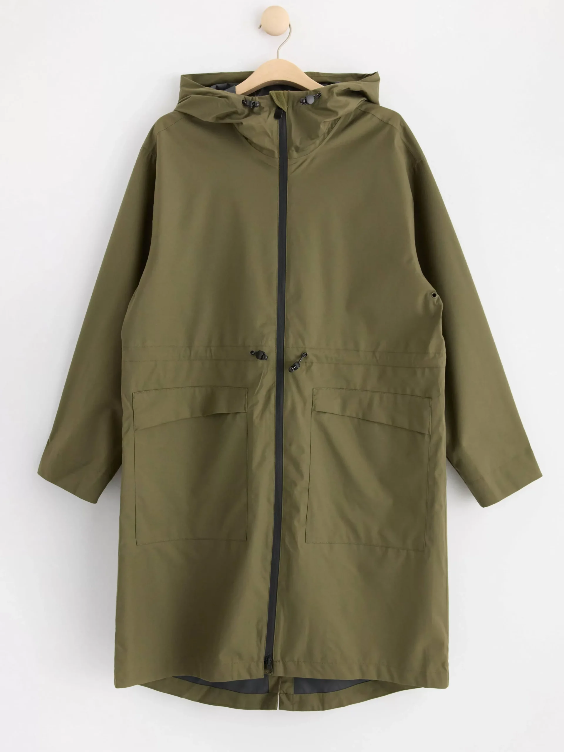 Ytterkläder>Lindex Vattentat Parkas Med Huva Dark Khaki