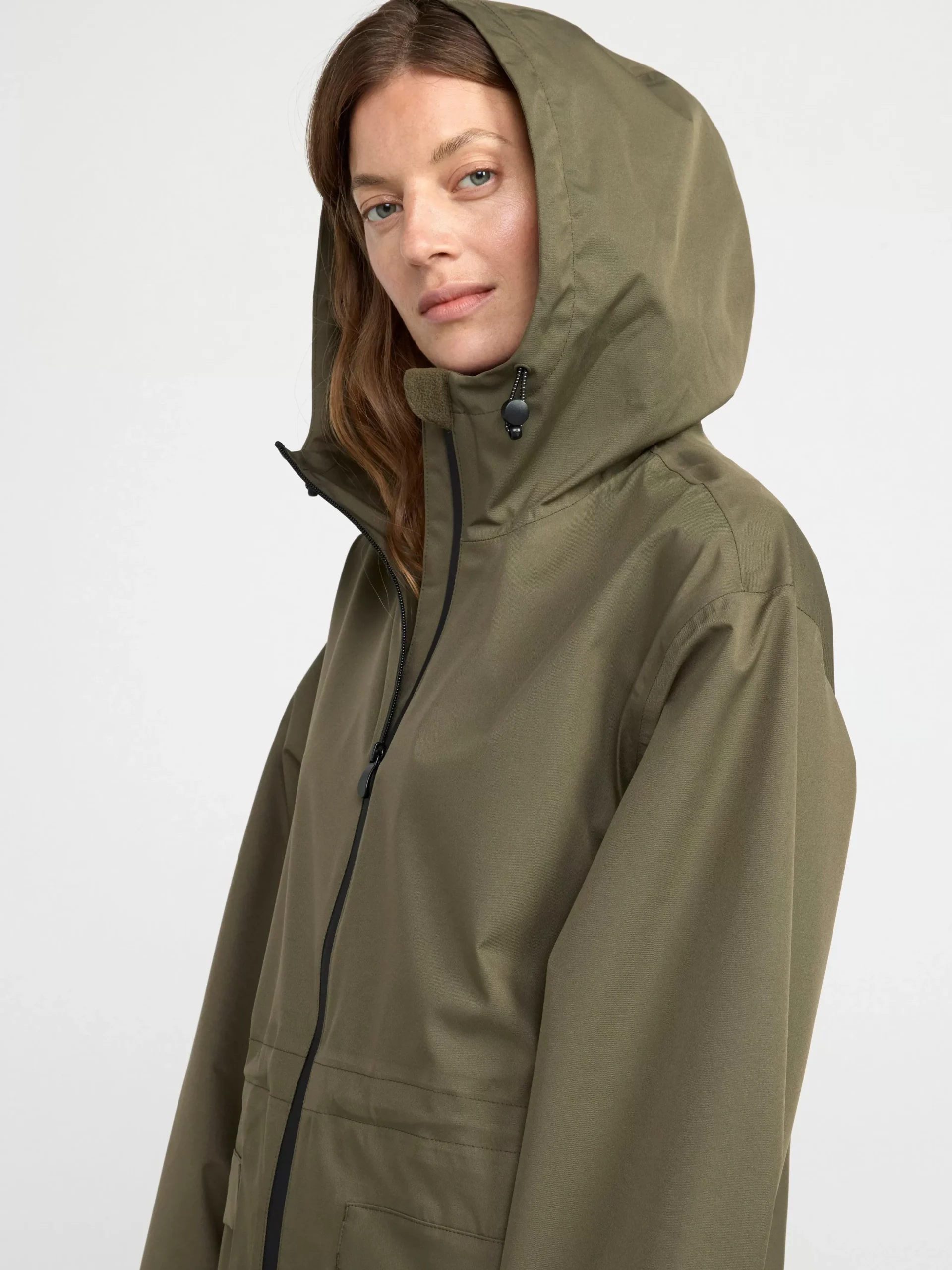 Ytterkläder>Lindex Vattentat Parkas Med Huva Dark Khaki