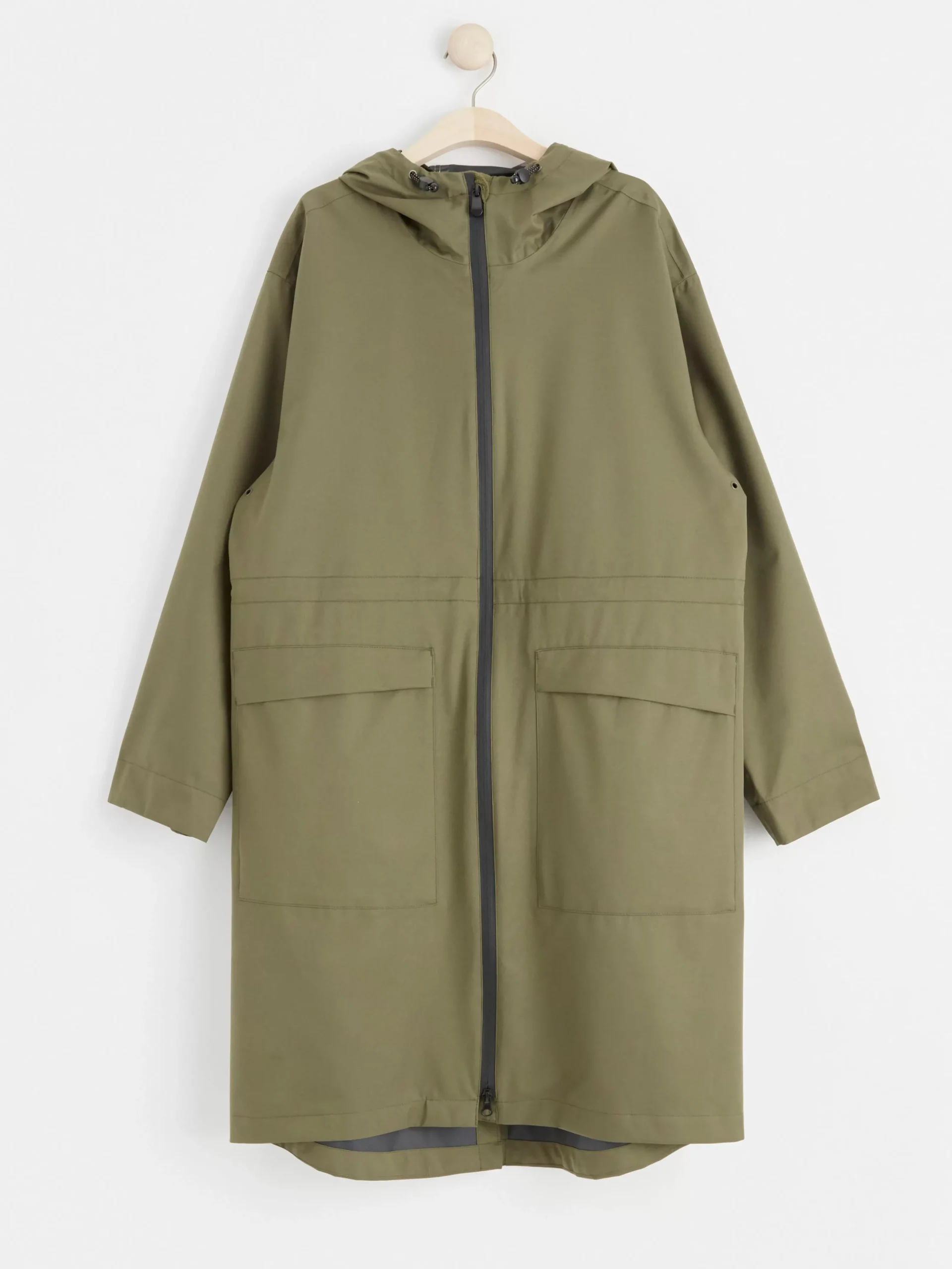 Ytterkläder>Lindex Vattentat Parkas Med Huva Dark Khaki