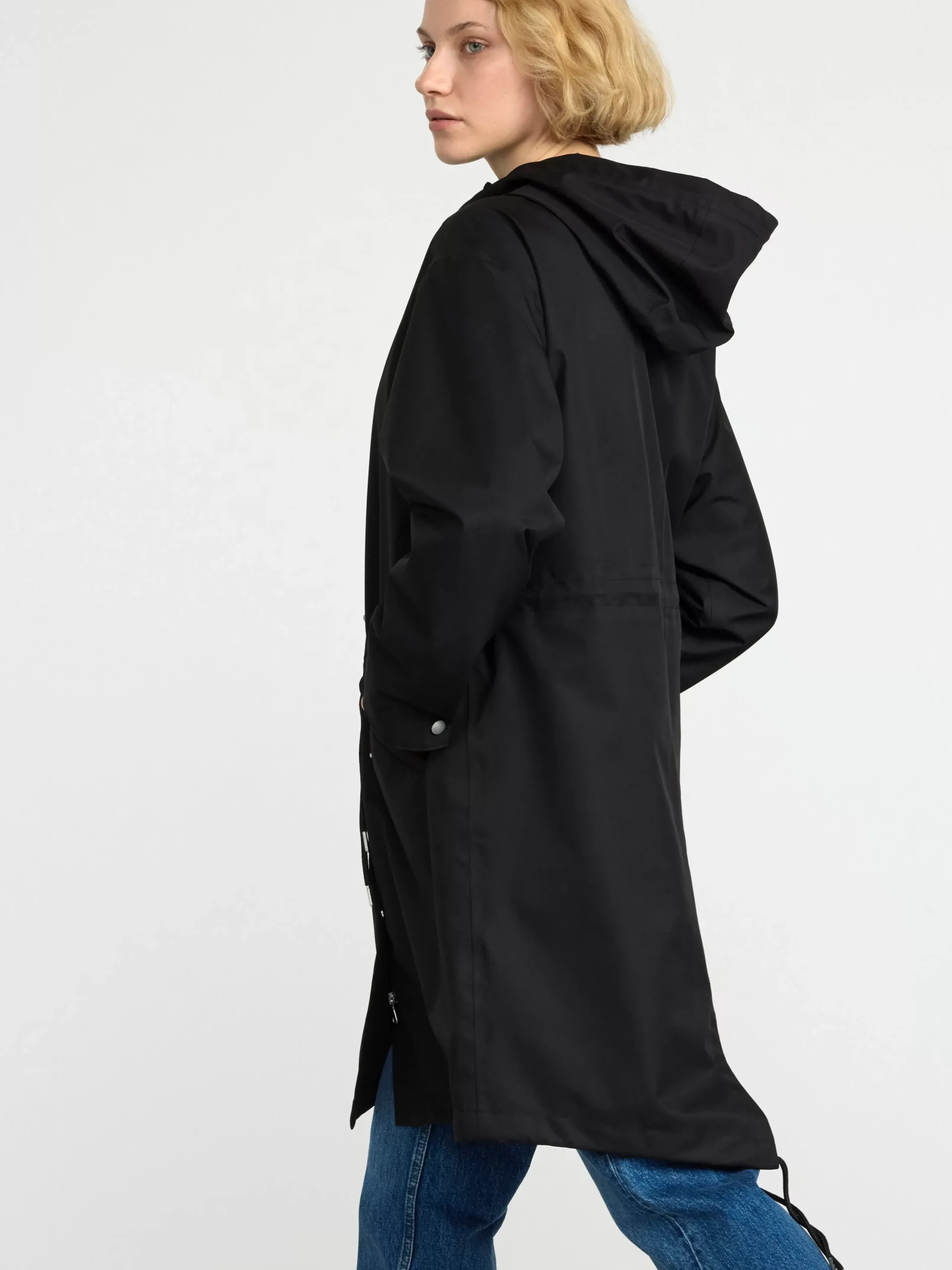 Ytterkläder>Lindex Vattentat Parkas Med Huva Black