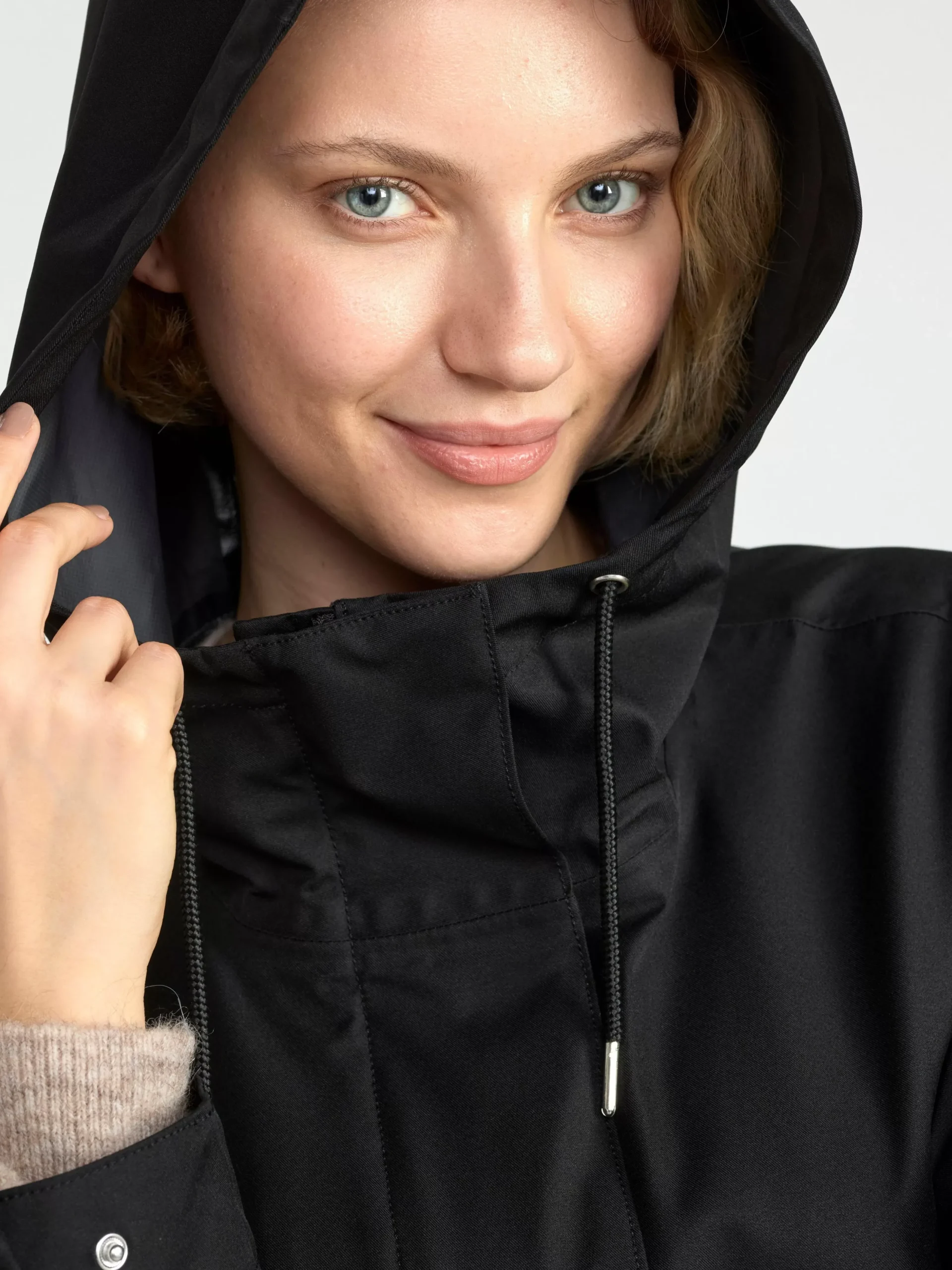 Ytterkläder>Lindex Vattentat Parkas Med Huva Black
