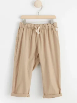 Byxor & Leggings>Lindex Vavd Bomullsbyxa Beige