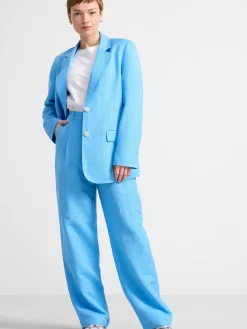 Byxor>Lindex Vid Byxa I Linneblandning Light Dusty Blue