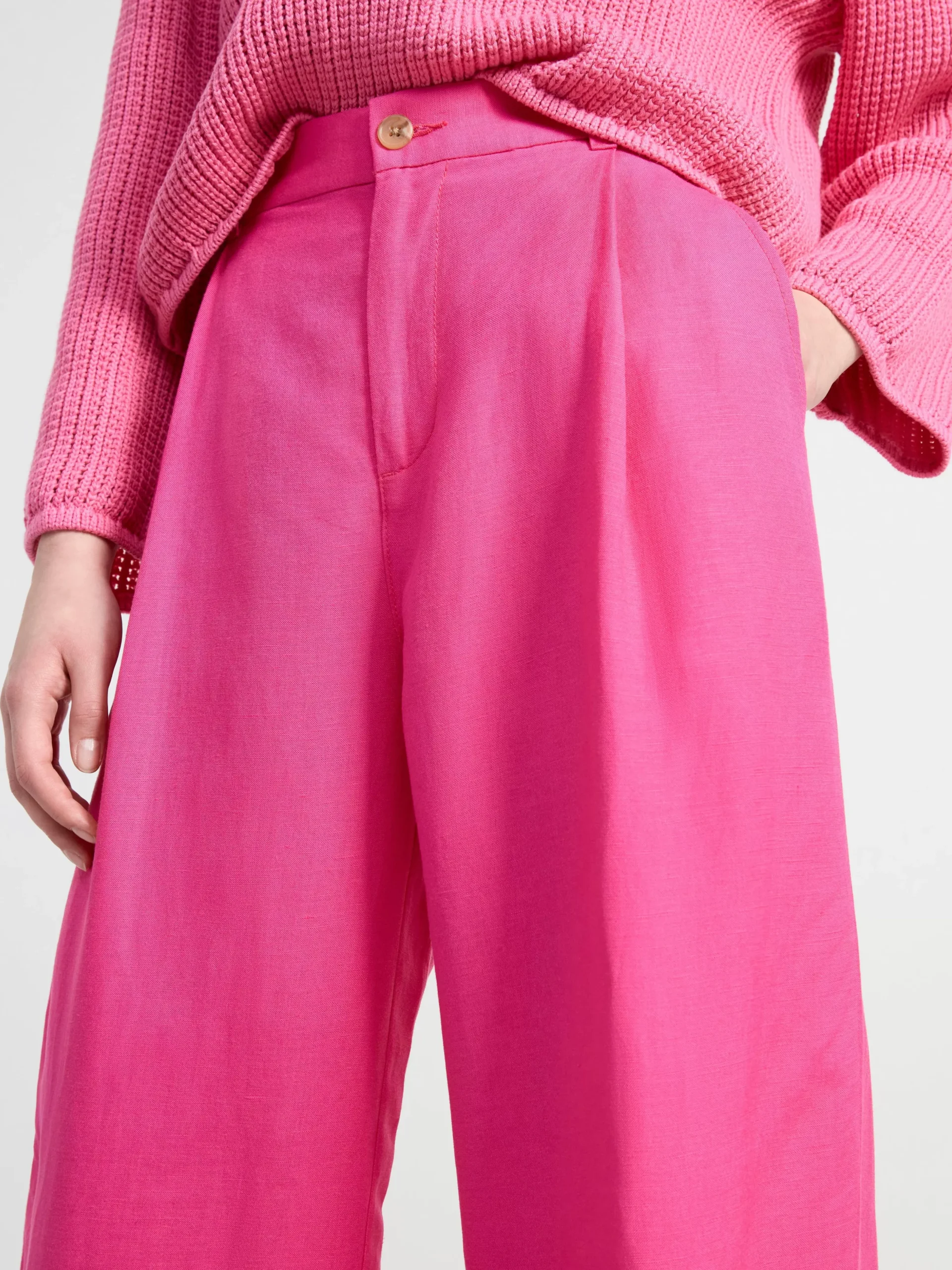 Byxor>Lindex Vid Byxa I Linneblandning Pink