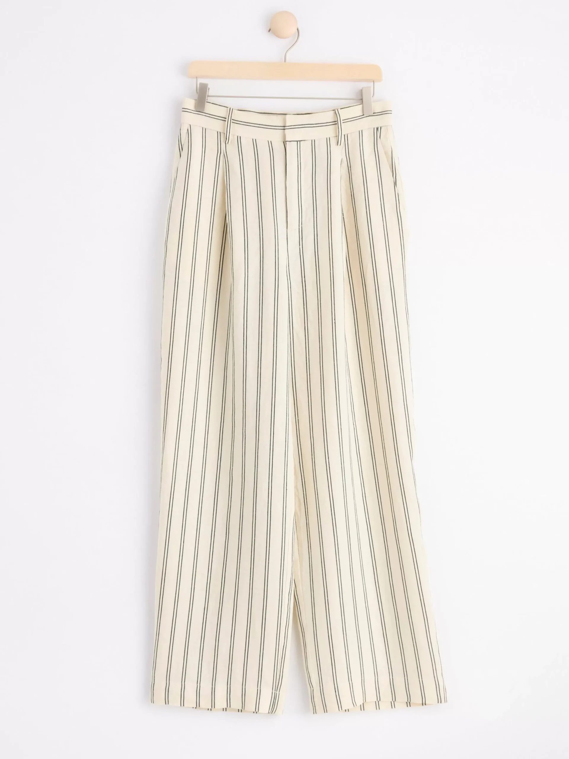 Byxor>Lindex Vid Byxa Med Hog Midja I Linne Light Beige