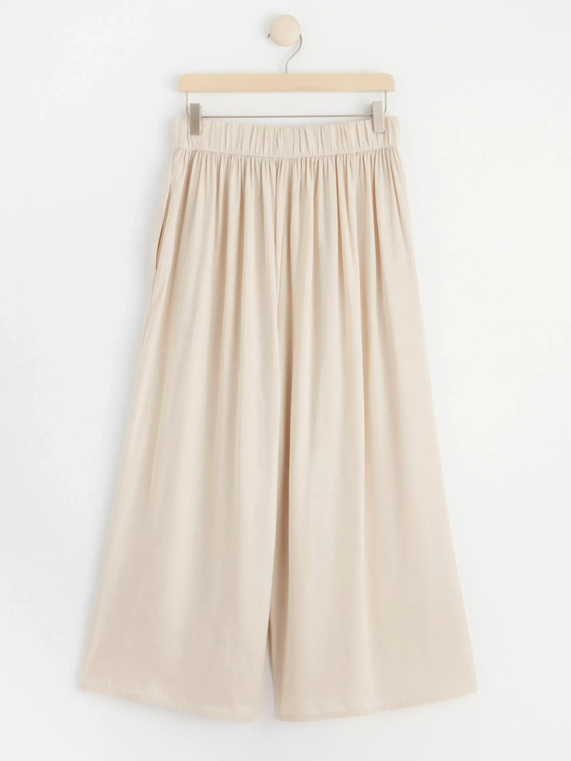 Byxor>Lindex Vid Satinbyxa Med Hog Midja Light Beige
