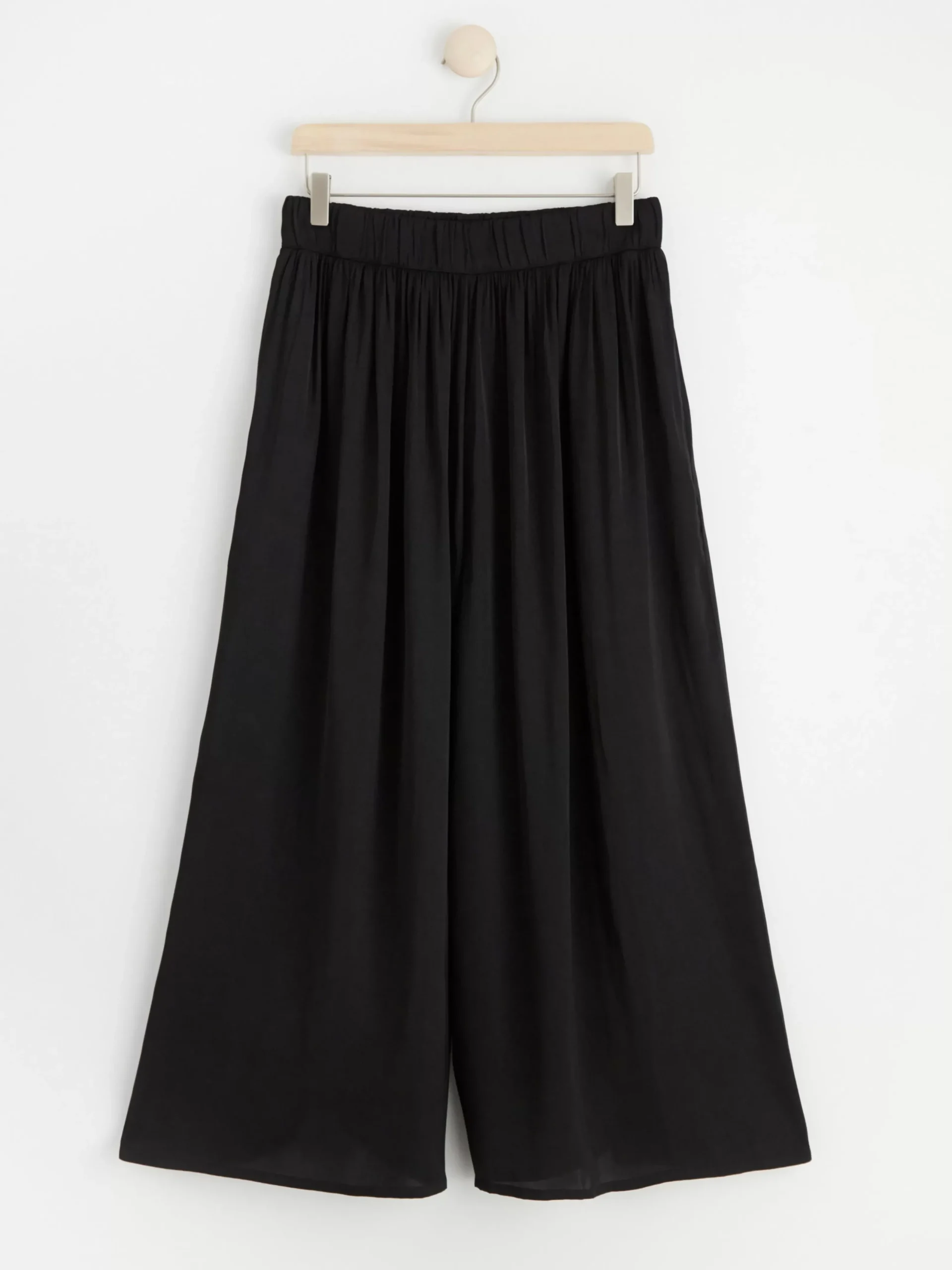 Byxor>Lindex Vid Satinbyxa Med Hog Midja Black
