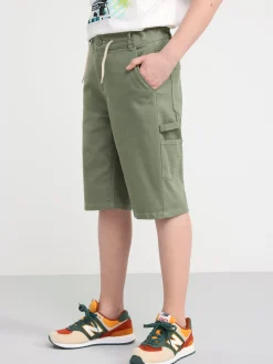 Byxor & Leggings>Lindex Vilgot Vida Shorts Med Normalhog Midja I Bomullstwill Dark Green