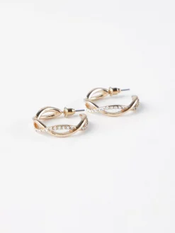 Accessoarer>Lindex Vridna Creolorhangen Med Strass Gold