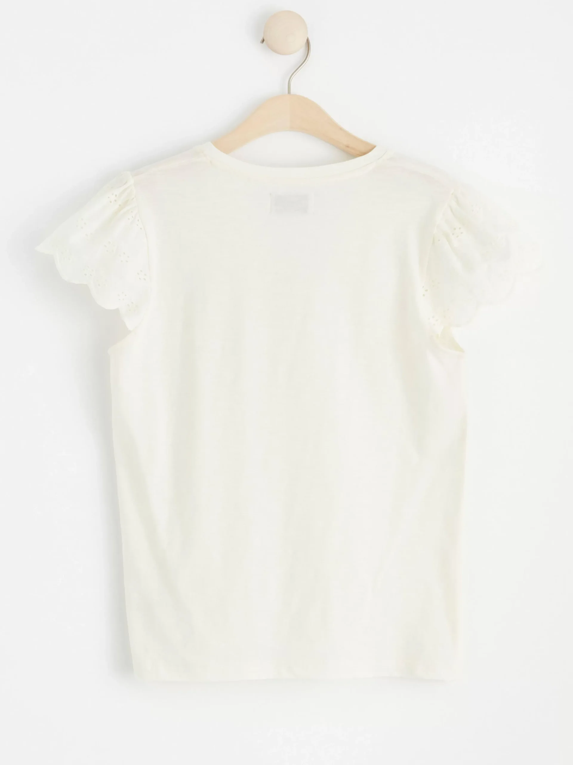 Toppar & T-Shirts>Lindex V-Ringad Topp Med Halbroderad Arm Off White