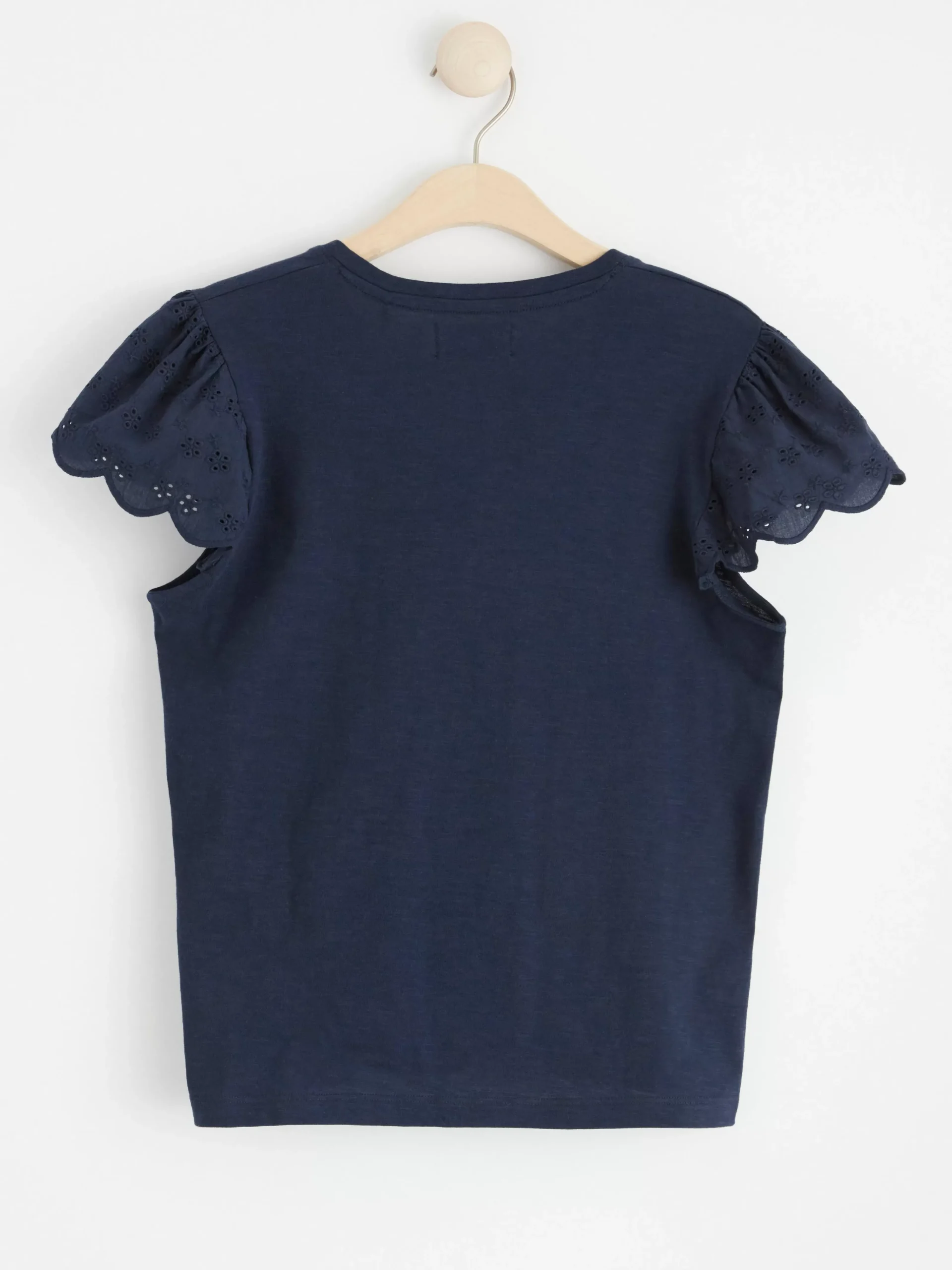 Toppar & T-Shirts>Lindex V-Ringad Topp Med Halbroderad Arm Navy