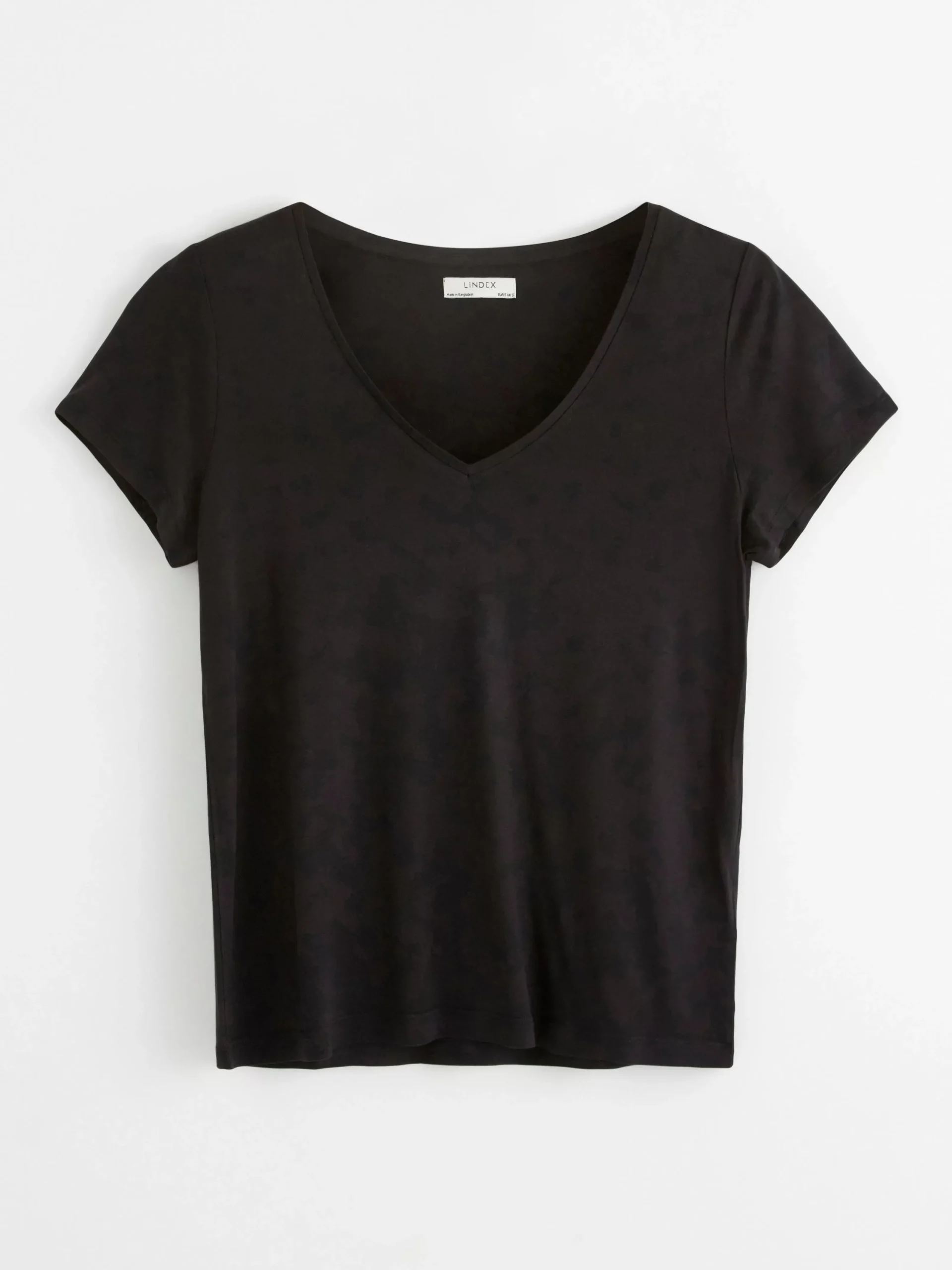 Toppar & T-Shirts>Lindex V-Ringad T-Shirt I Viskos Black